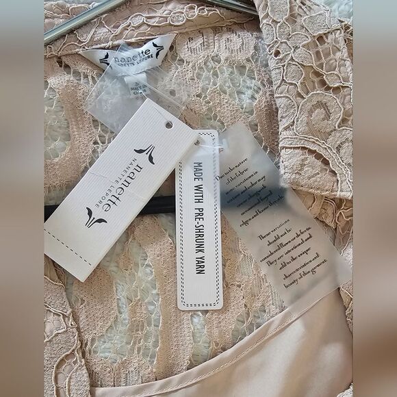 NWT Lace Long Sleeve Blouce Jacket & Camisole Set Size L PeachyPink. - Picture 6 of 7